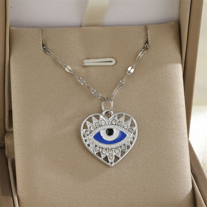 Evil Eye Sun Enamel Pendant Necklace