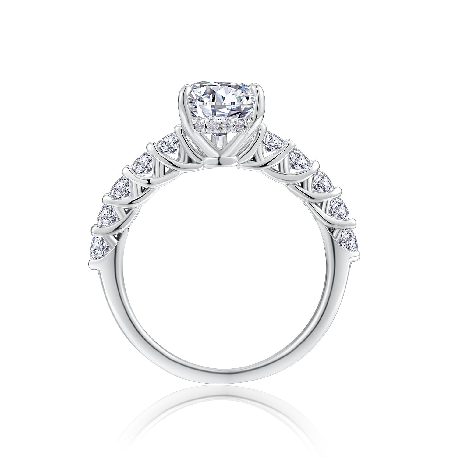 Moonlight Water Drop Pear Moissanite Bezel Ring – S925 Sterling Silver, Platinum Plated