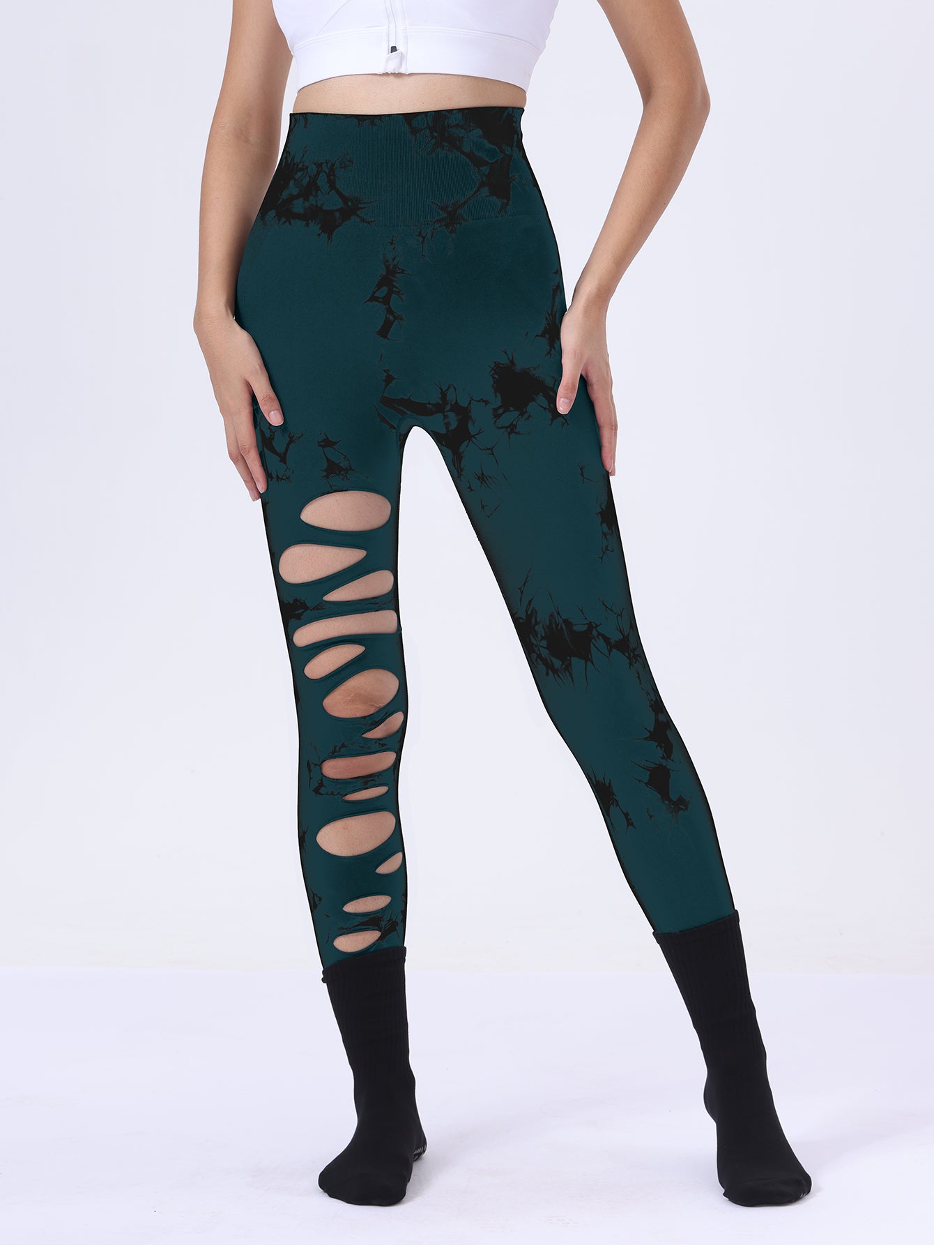 High-Waisted Butt Lift Leggings - Tummy Control Tie Dye Yoga Pants