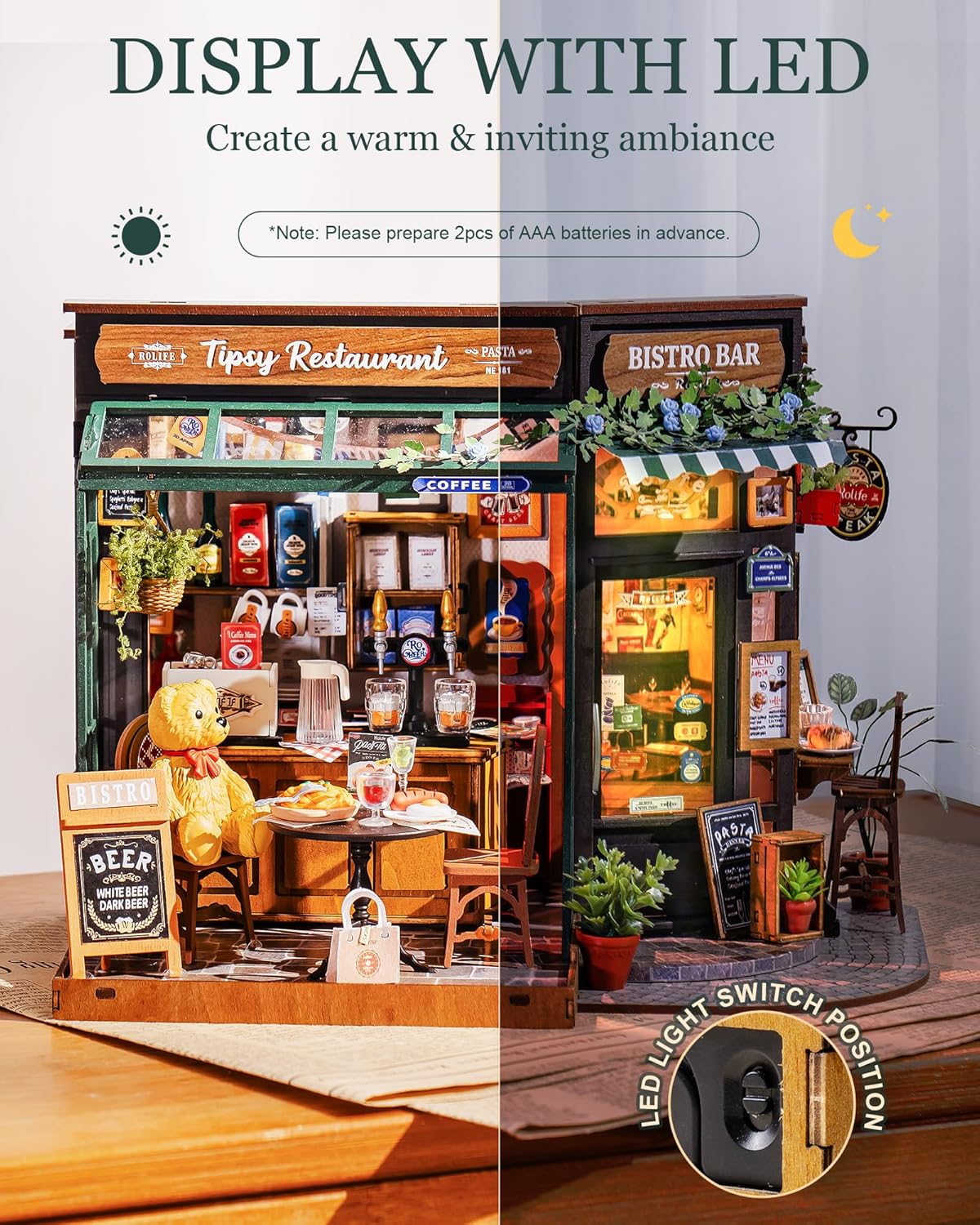 Tipsy Restaurant DIY Miniature Dollhouse Kit