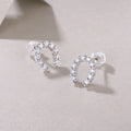 Moissanite Horseshoe Stud Earrings in Sterling Silver