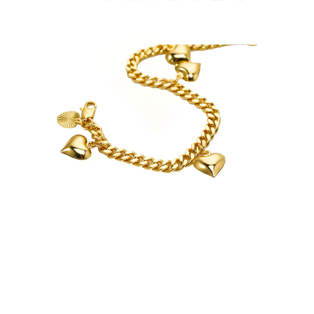 Multi Heart 24K Gold Filled Bracelet