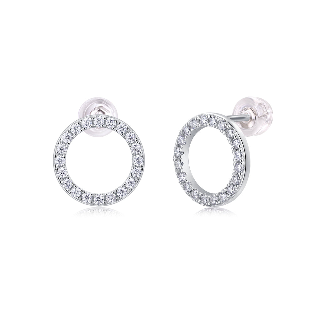 Moissanite Sterling Silver Stud Earrings