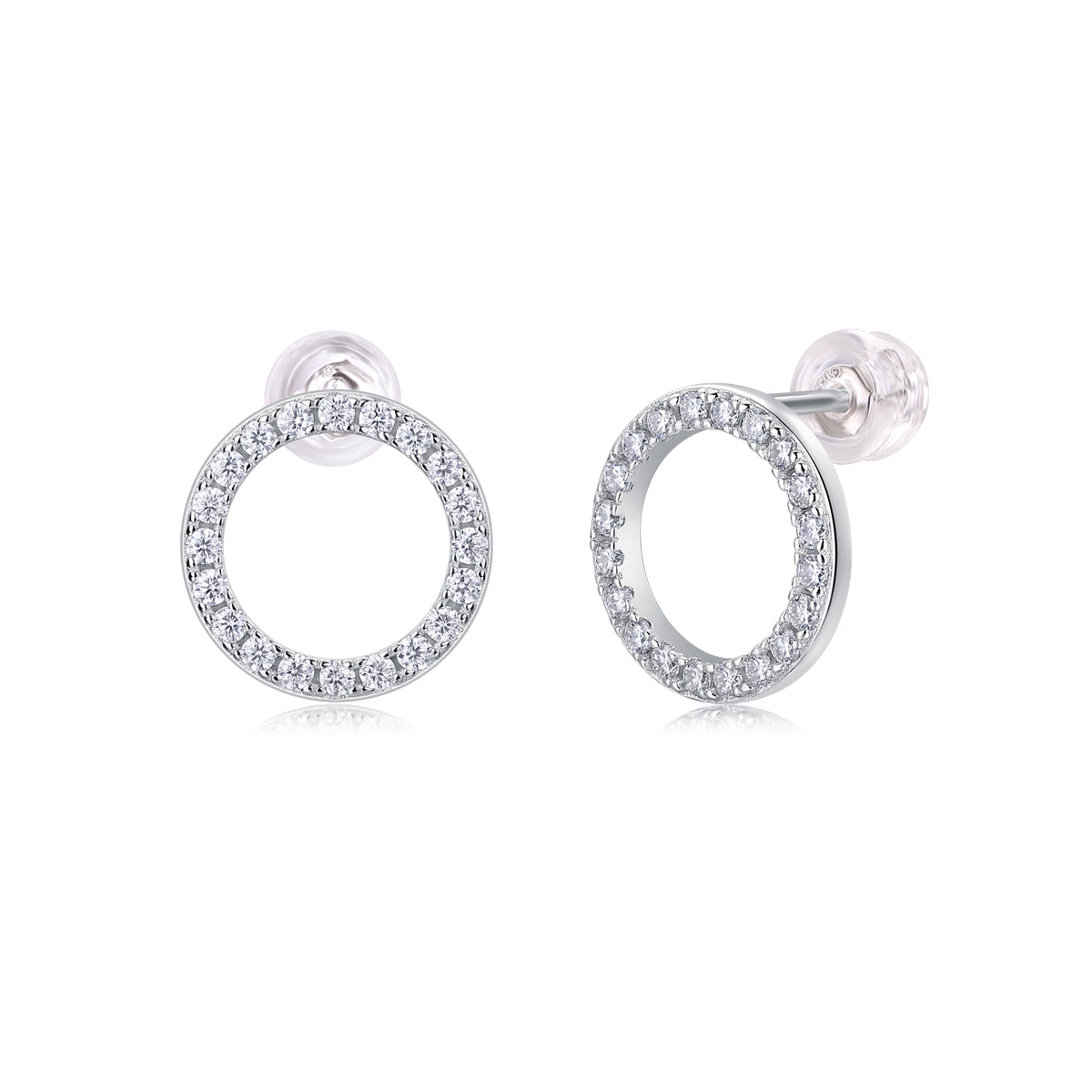 Moissanite Sterling Silver Stud Earrings