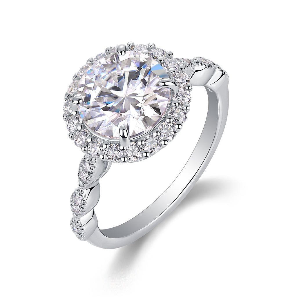 Starlight Shining 3-Carat Moissanite Ring – S925 Sterling Silver with Platinum Plating