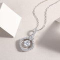 1CT Moissanite Heart-to-Heart Pendant Necklace