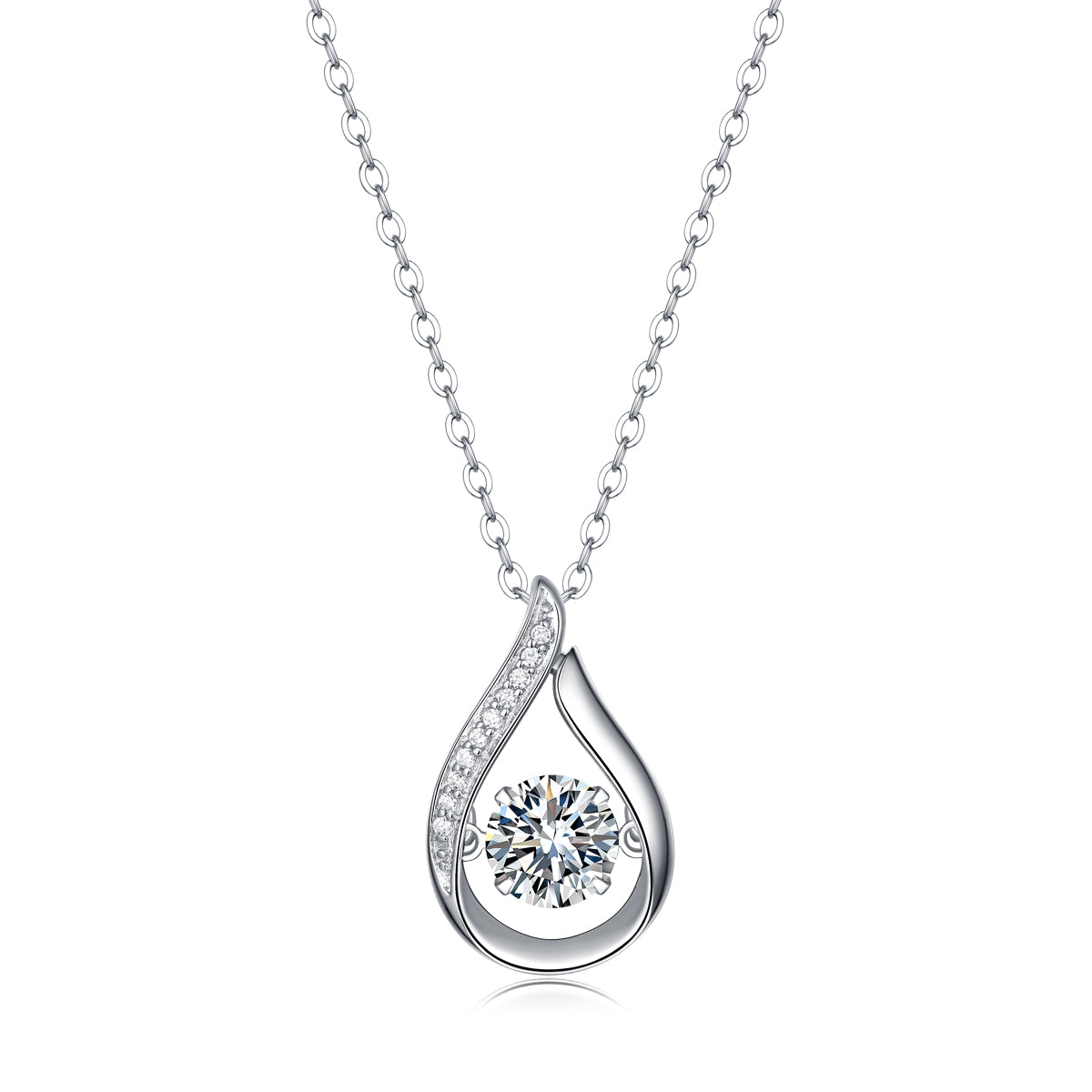 1 Carat Moissanite Sterling Silver Pendant Necklace