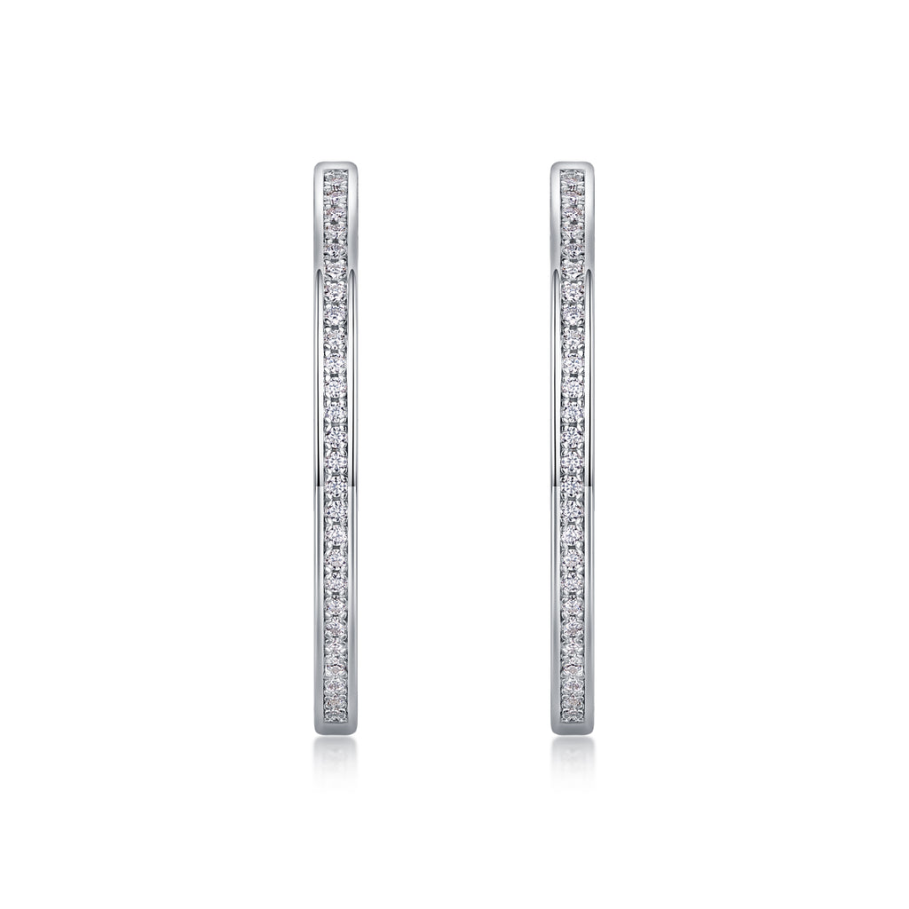 Moissanite Hoop Earrings - S925 Sterling Silver