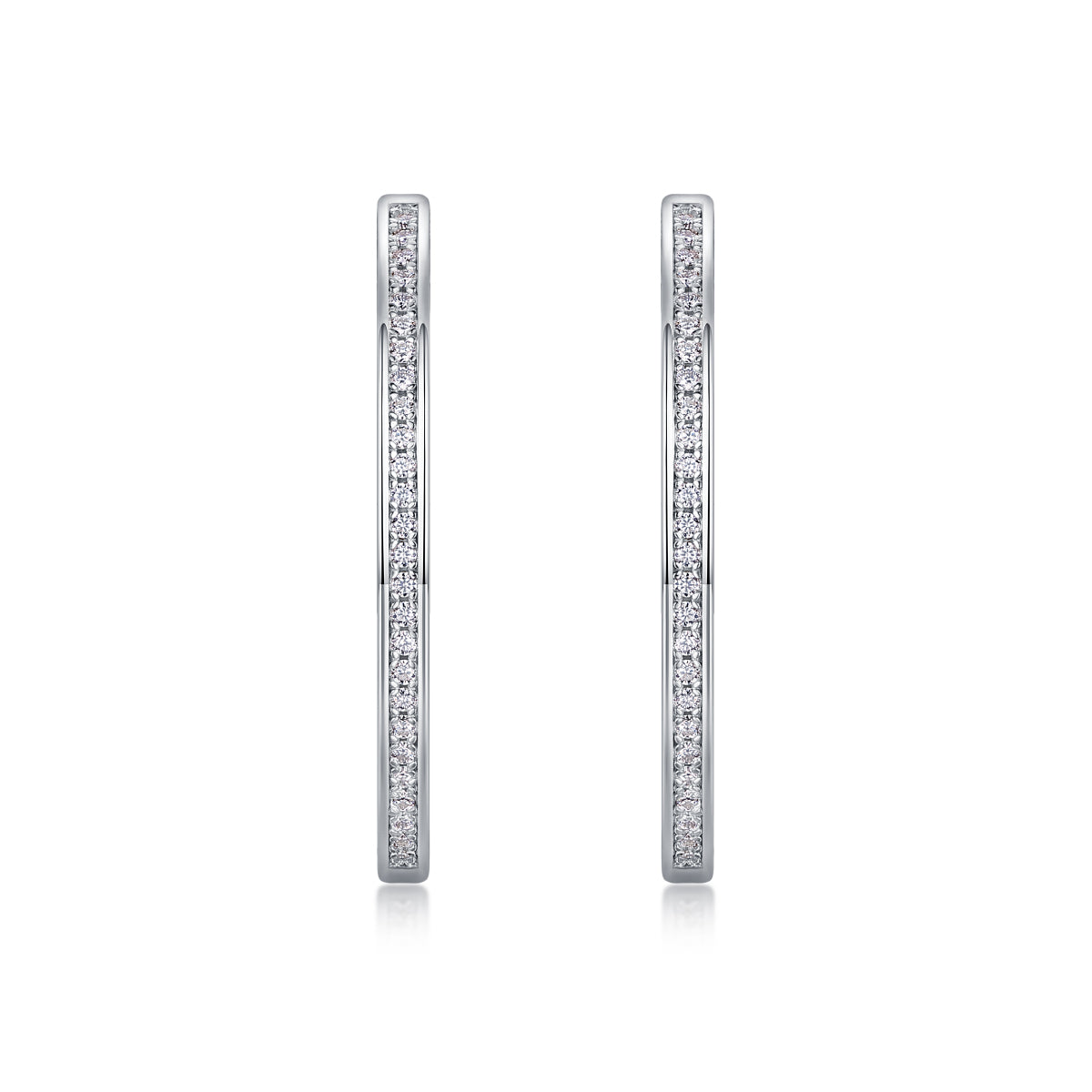 Moissanite Hoop Earrings - S925 Sterling Silver