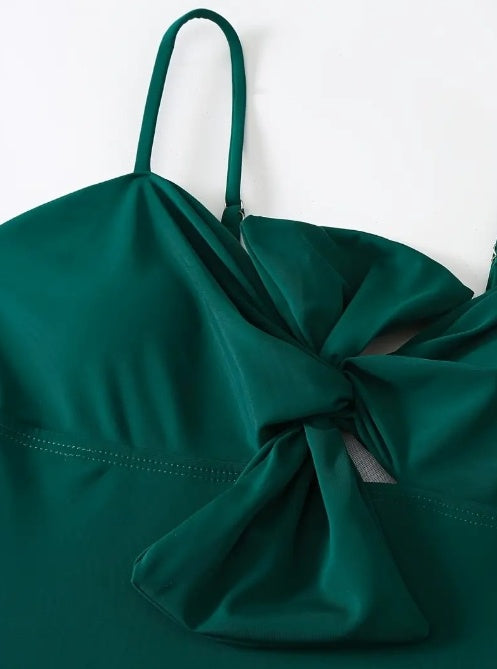 Green Two-Piece Swimsuit - Women's Casual Bikini Set