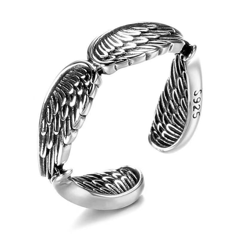 Silver Angel Wings Ring