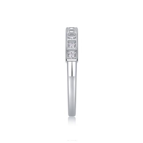 Classic Moissanite Solitaire Sterling Silver Ring