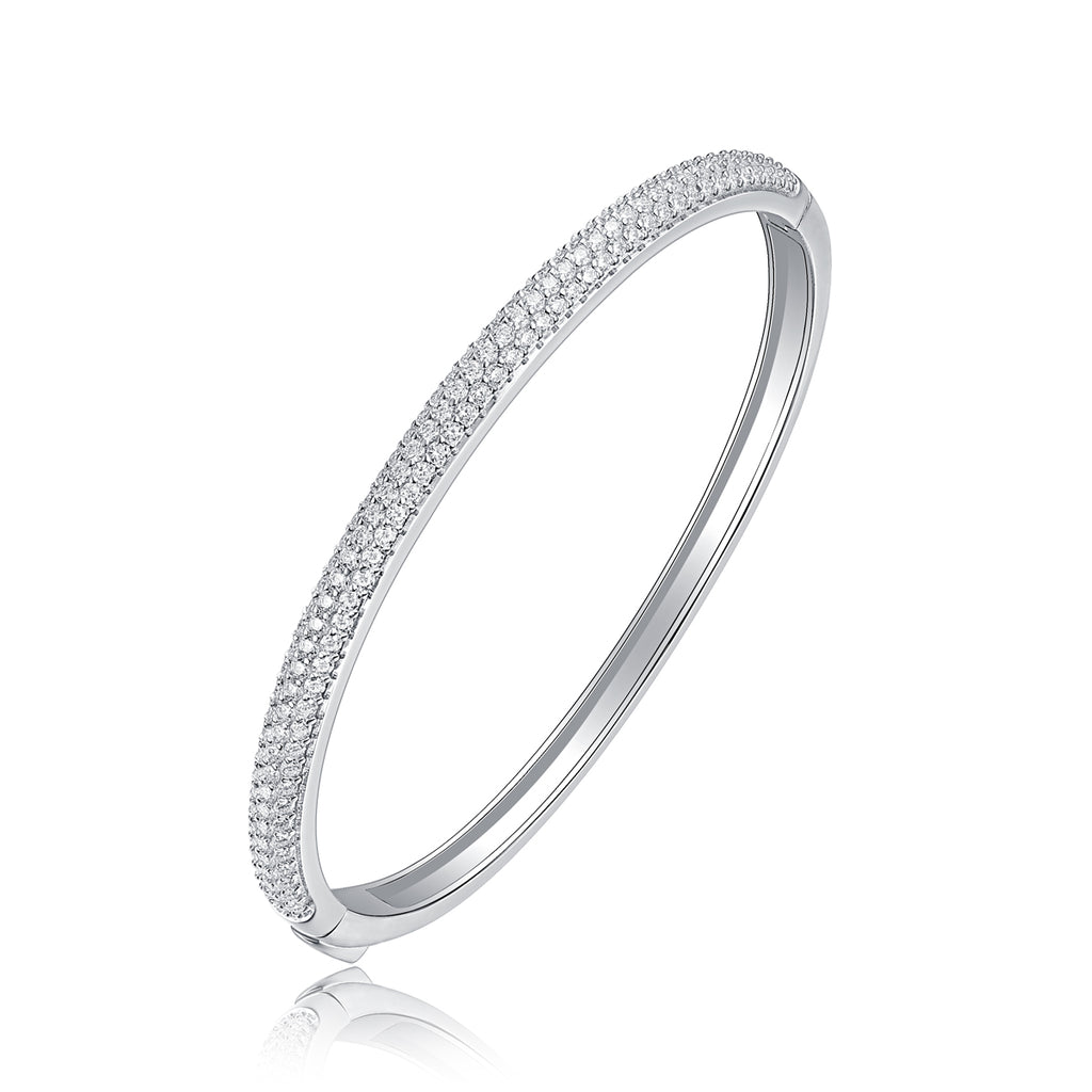 Moissanite Sterling Silver Bracelet - Luxury Tennis Style