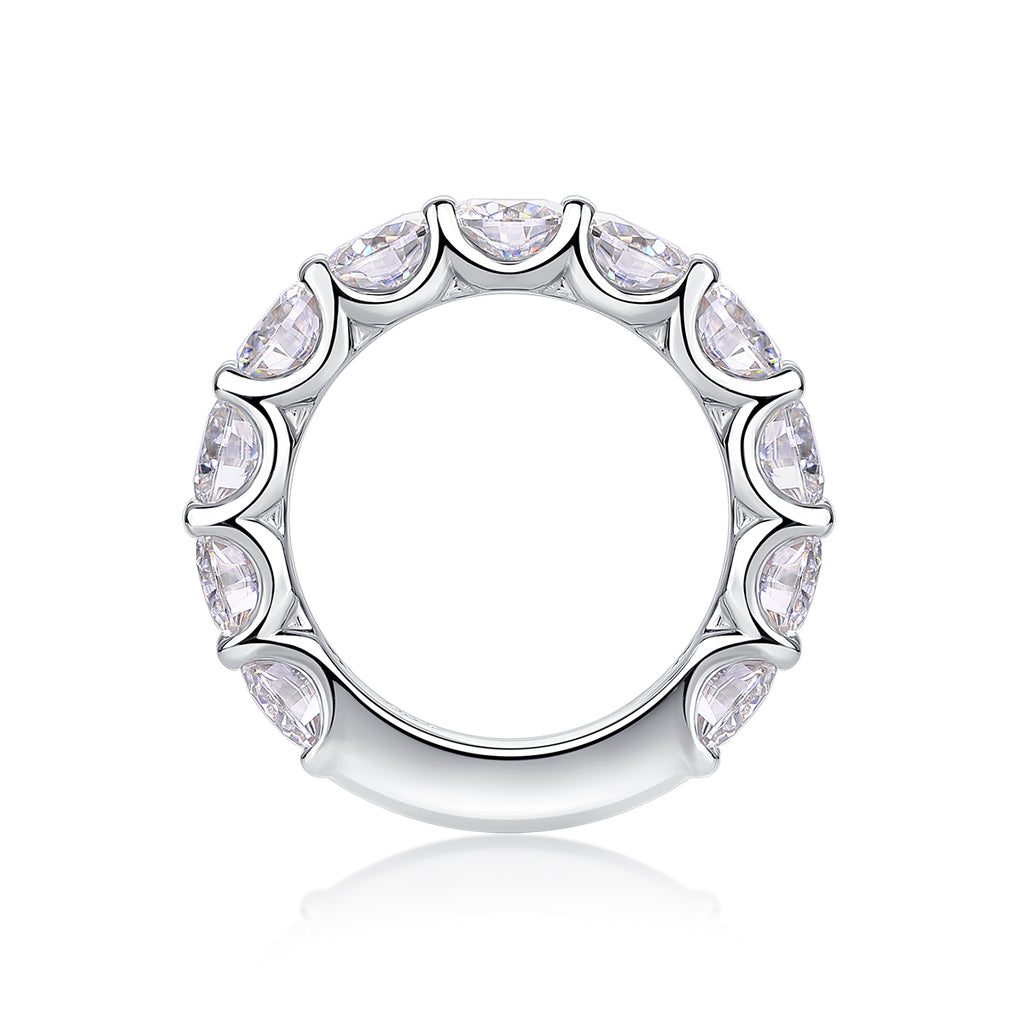 Round Moissanite Bezel Ring in S925 Sterling Silver