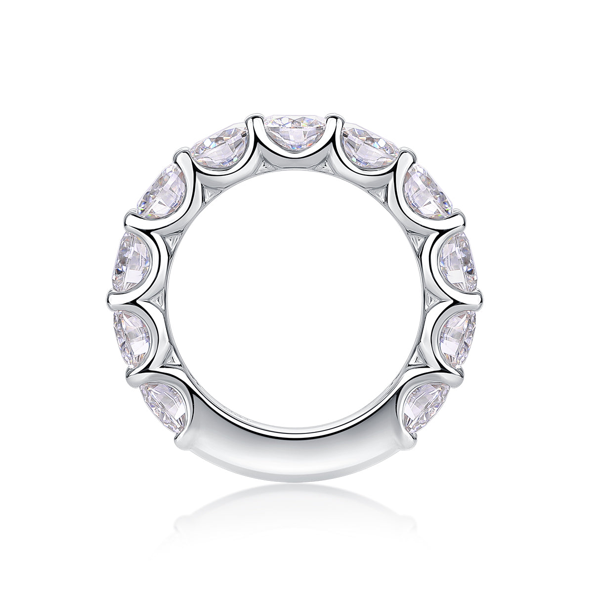 Round Moissanite Bezel Ring in S925 Sterling Silver