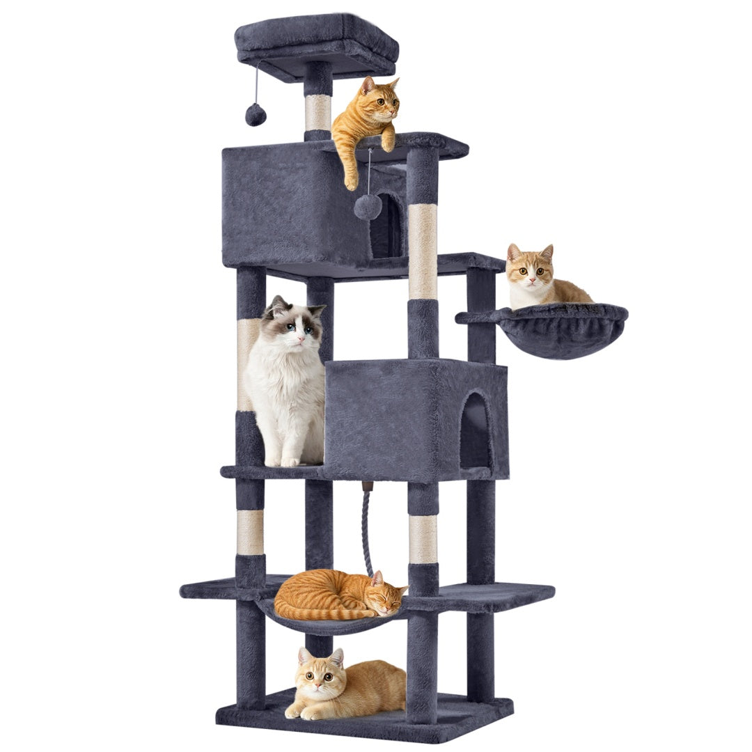 66" Multi-Level Cat Tree Tower with Condos and Scratching Posts