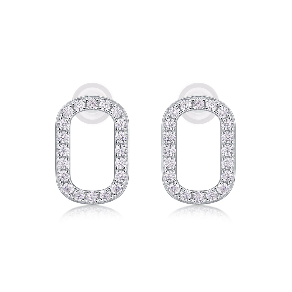 Moissanite Platinum Plated Sterling Silver Stud Earrings