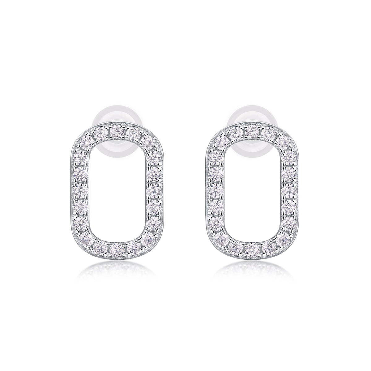 Moissanite Platinum Plated Sterling Silver Stud Earrings