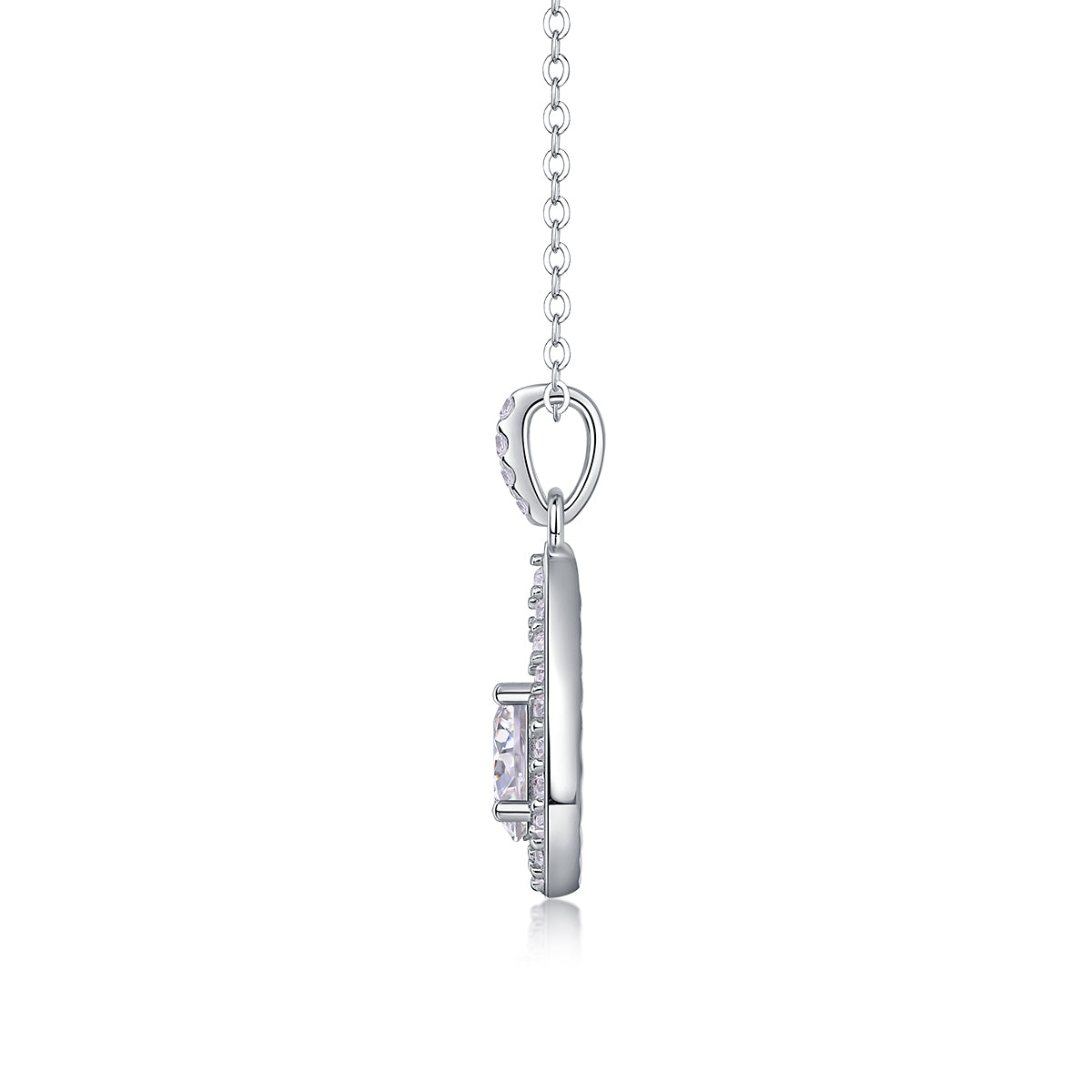 1CT Moissanite Heart Charm Pendant Necklace