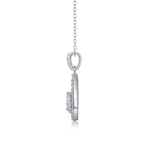 1CT Moissanite Heart Charm Pendant Necklace