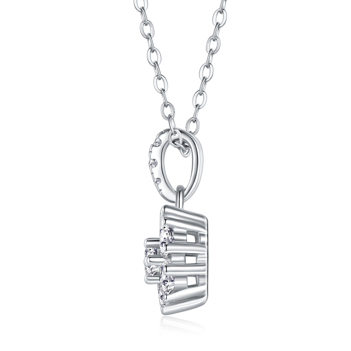 Snowflake Dance Moissanite Pendant Necklace - S925 Sterling Silver with Platinum Plating
