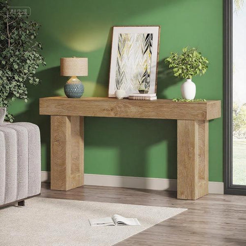 63" Farmhouse Console Table - Rustic Entryway & Sofa Table