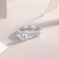 Arrange Moissanite Solitaire Ring — 1ct, S925 Sterling Silver, Platinum-Plated