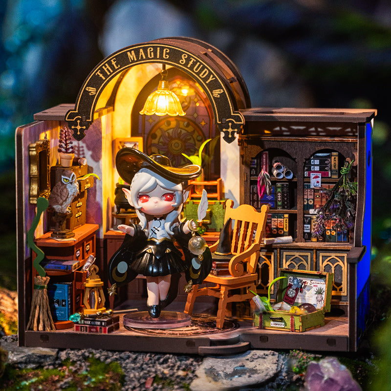 Magic Study Miniature Dollhouse with LED Light