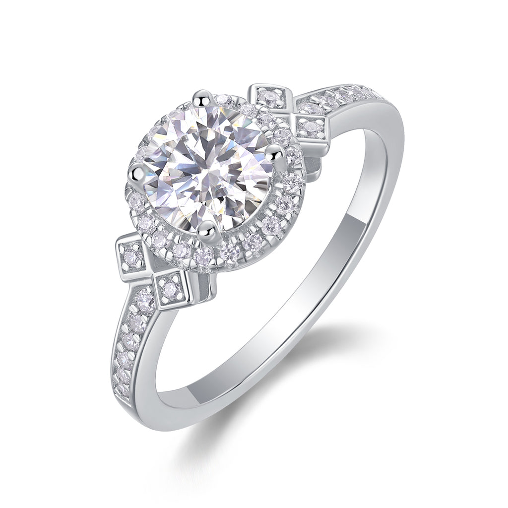 1-Carat Moissanite Solitaire Ring – S925 Sterling Silver