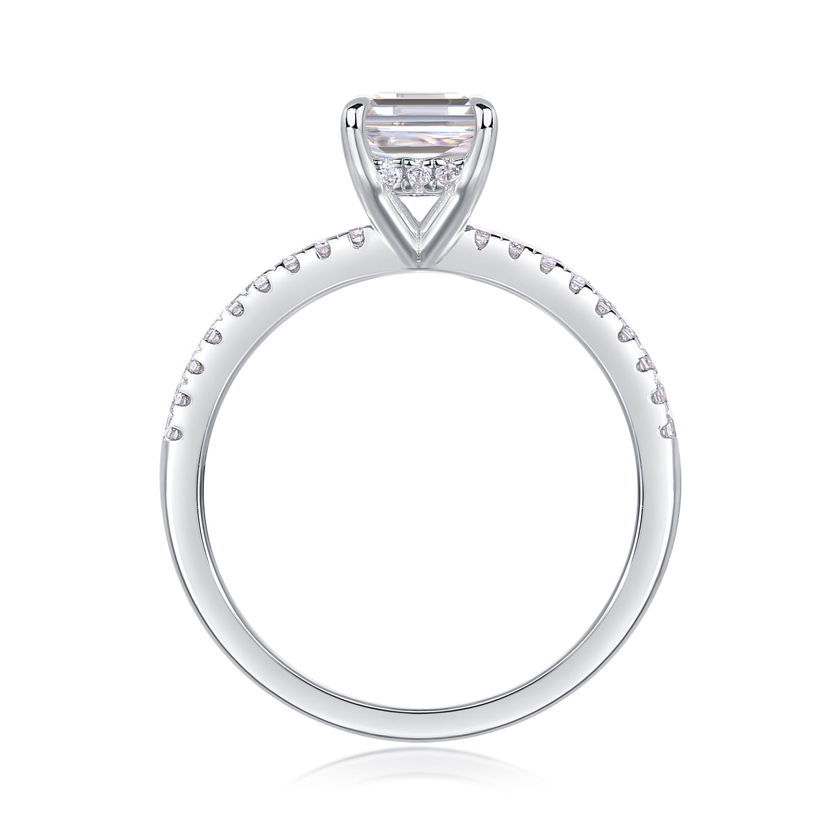 Octagonal Moissanite Ring - 925 Sterling Silver