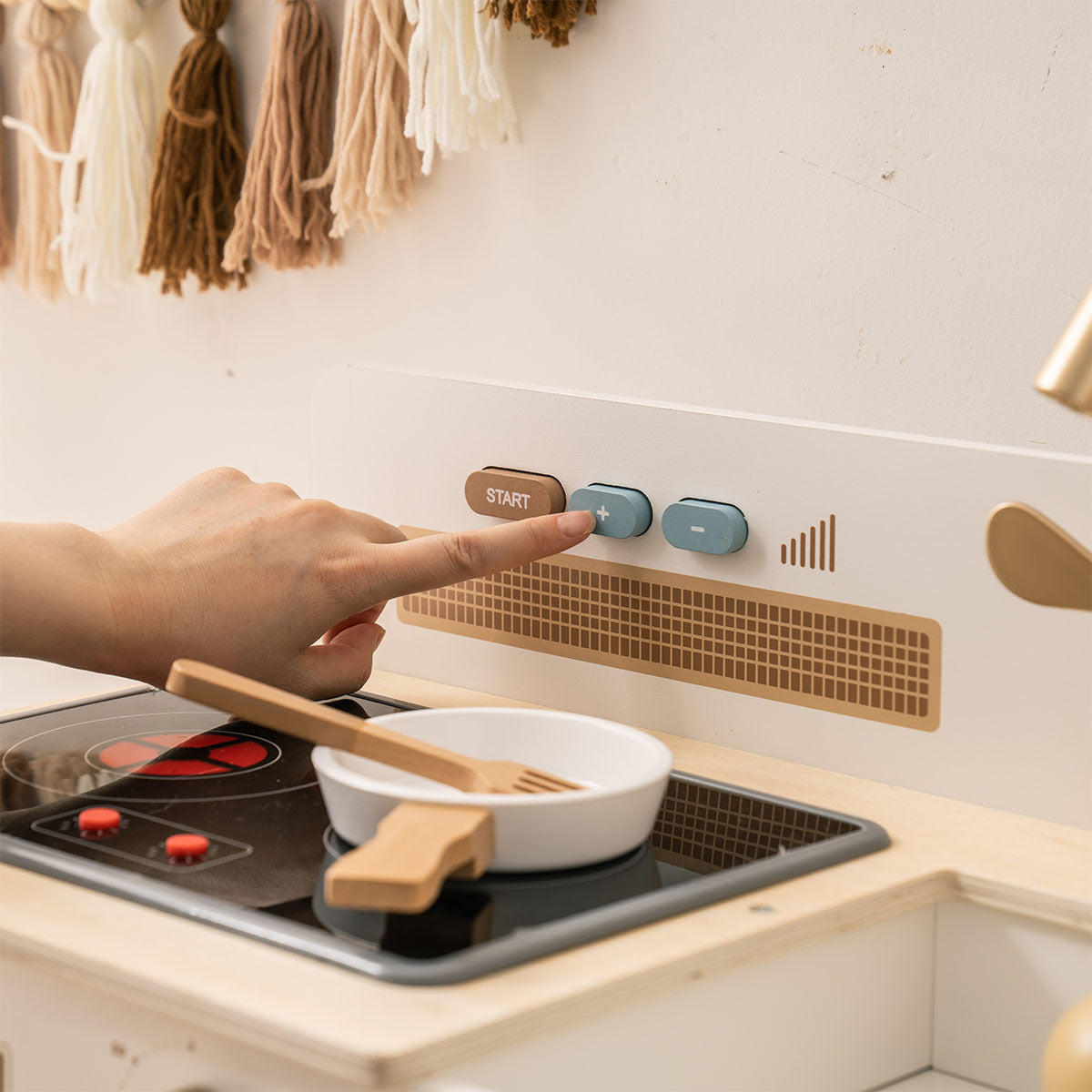 White Wooden Play Kitchen with Lights and Sounds