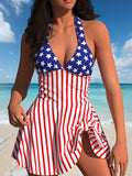 Women's Stars & Stripes One-Piece Swimsuit - Patriotic Flag Print