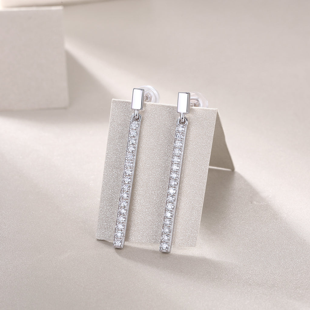 Dancing Moissanite Drop Earrings - 925 Sterling Silver