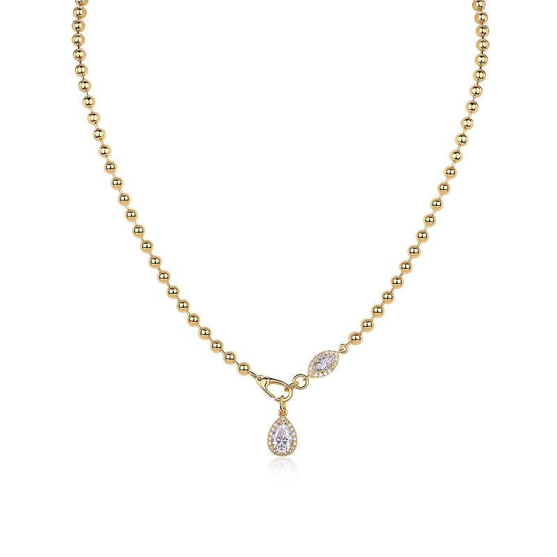 Pear-Shaped Moissanite Gold Plated Necklace