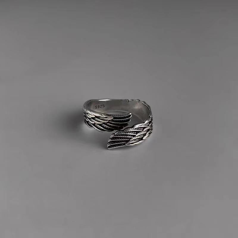 Silver Angel Wings Ring