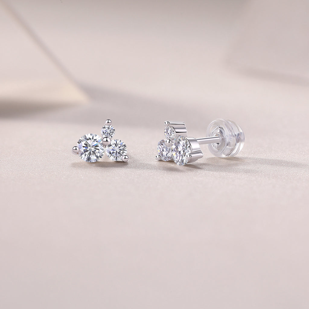 0.3 Carat Moissanite Stud Earrings - S925 Sterling Silver (Pair)