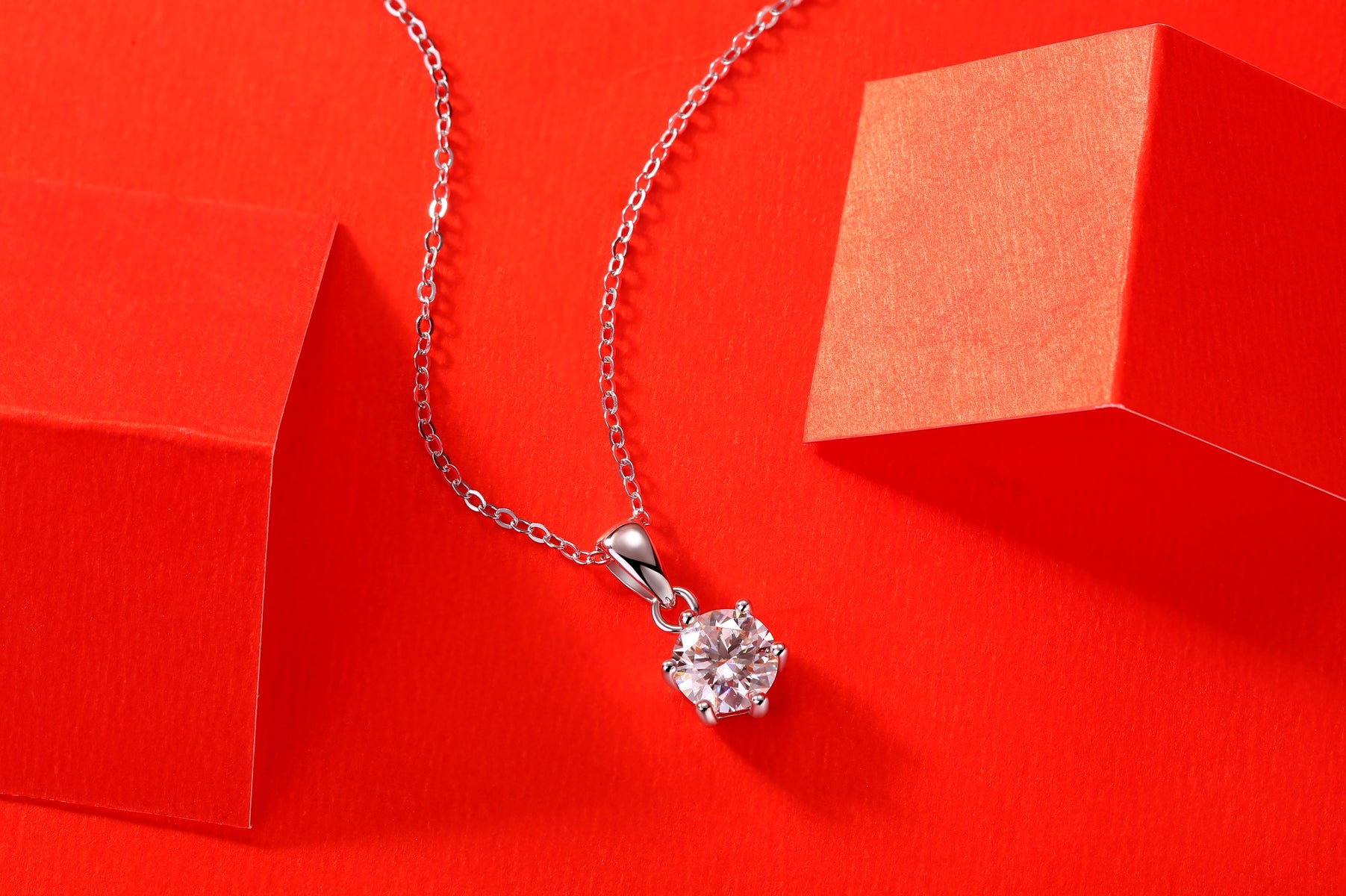 Moissanite Diamond Necklace Pendant — S925 Sterling Silver, 1ct / 2ct / 3ct