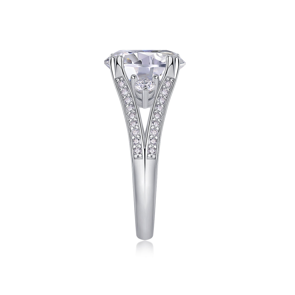 Elegant Radiance Moissanite Ring – 5-Carat S925 Sterling Silver, Platinum-Plated