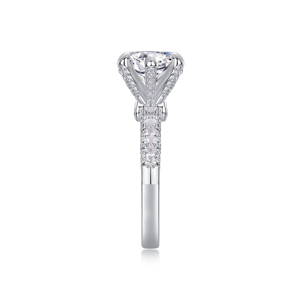 Moissanite Solitaire Ring – S925 Sterling Silver with Platinum Plating