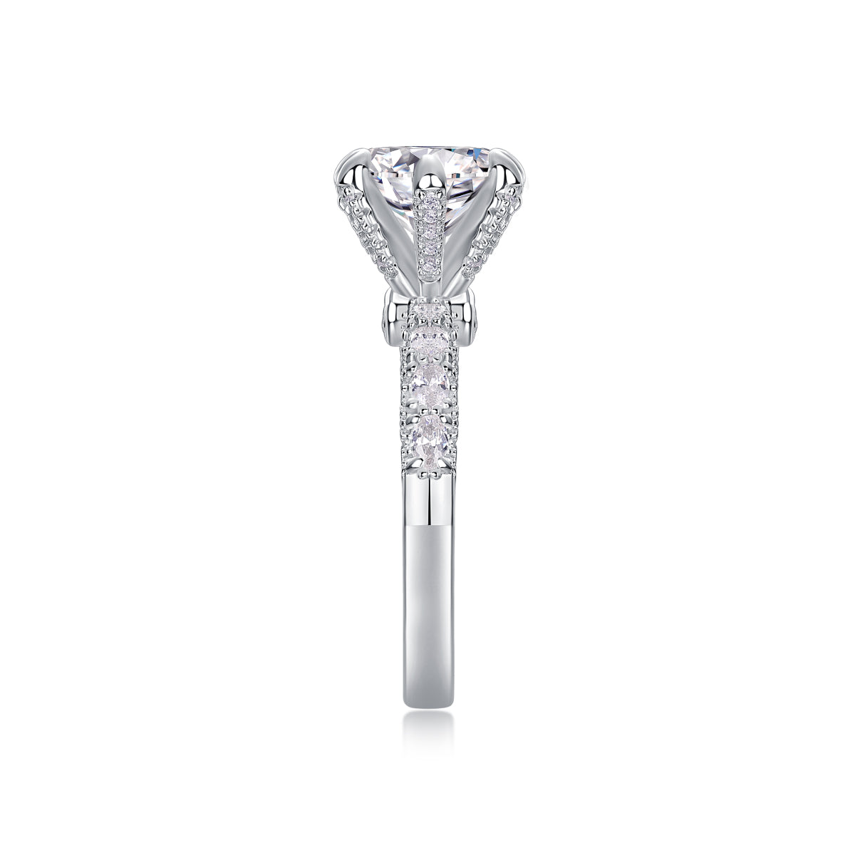 Moissanite Solitaire Ring – S925 Sterling Silver with Platinum Plating
