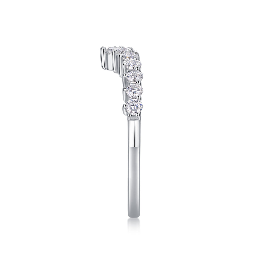 Moissanite Crown Sterling Silver Ring