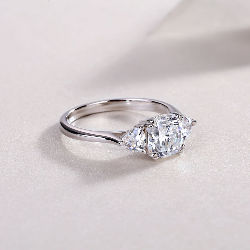 Cushion Cut Moissanite Wedding Ring - S925 Sterling Silver