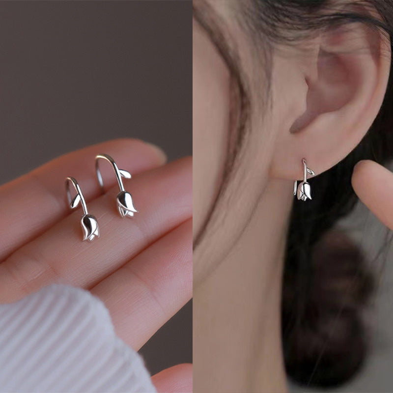 Tulip Flower Alloy Stud Earrings