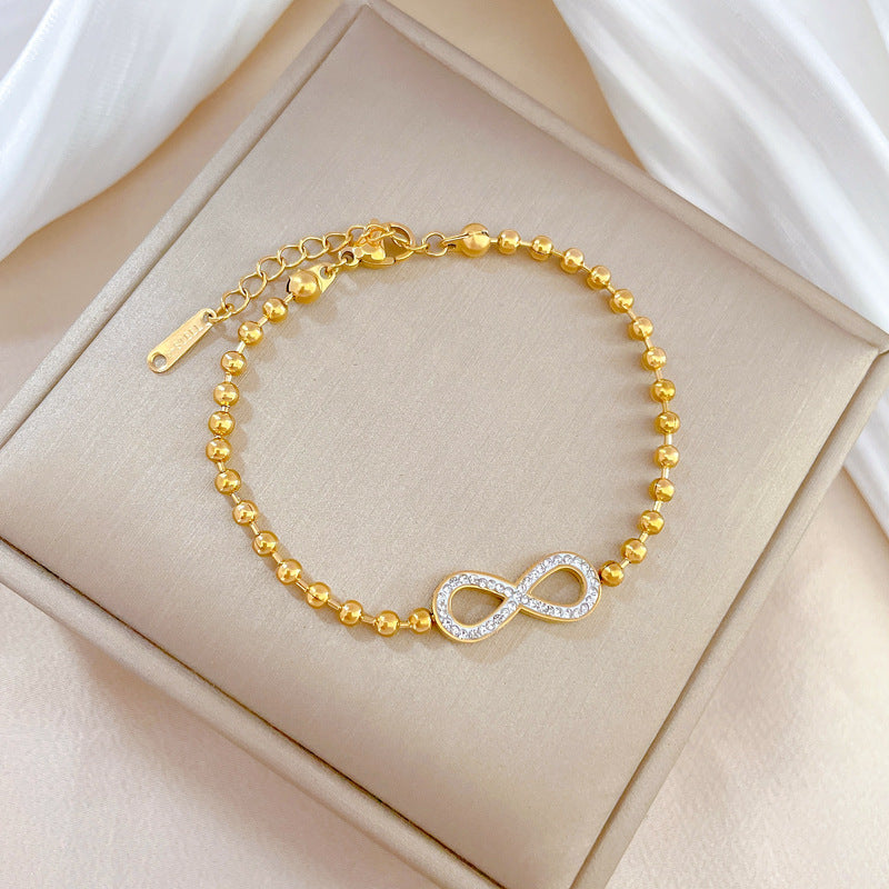 Infinity Titanium Steel Bracelet - Gold or Silver