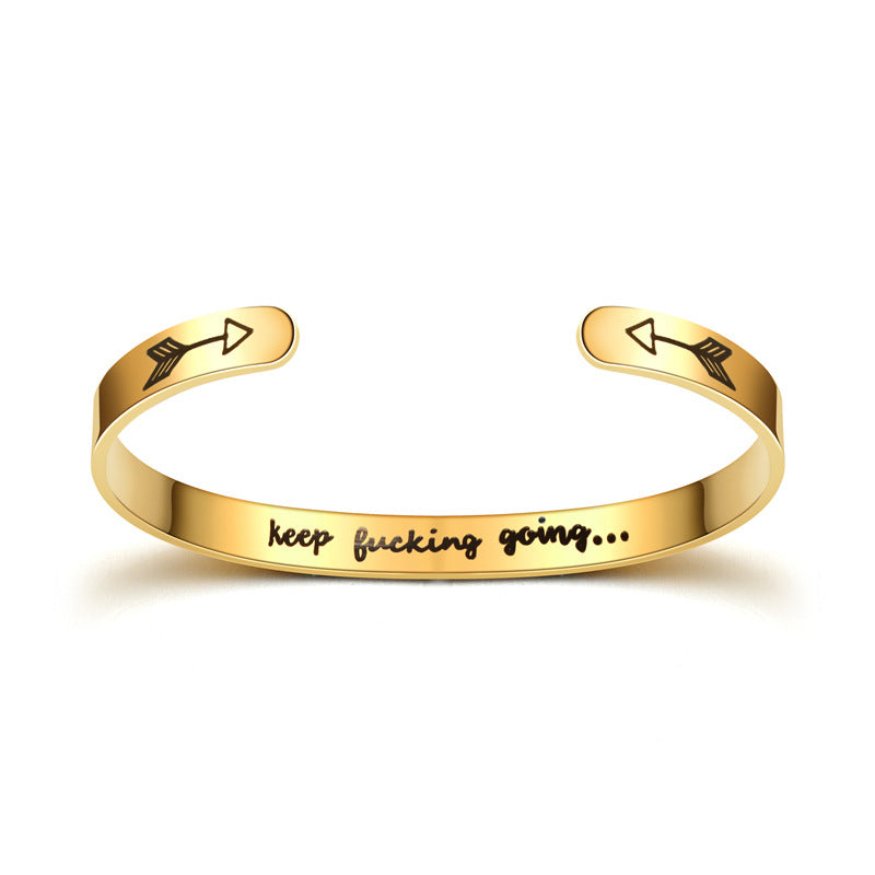 Keep Fucking Going Stainless-Steel Bangle