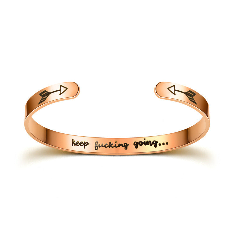Keep Fucking Going Stainless-Steel Bangle