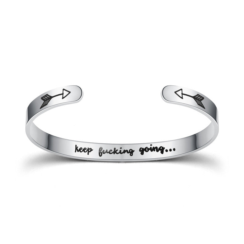 Keep Fucking Going Stainless-Steel Bangle