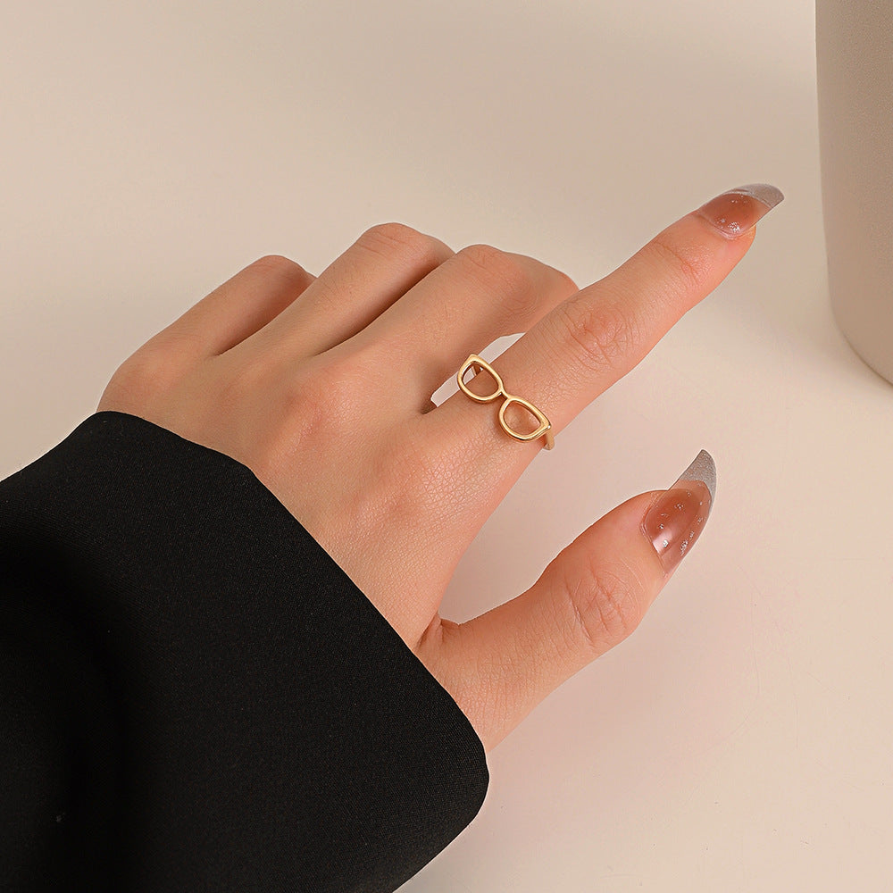 Eyeglasses Copper Open Ring - Silver, Gold, or Black