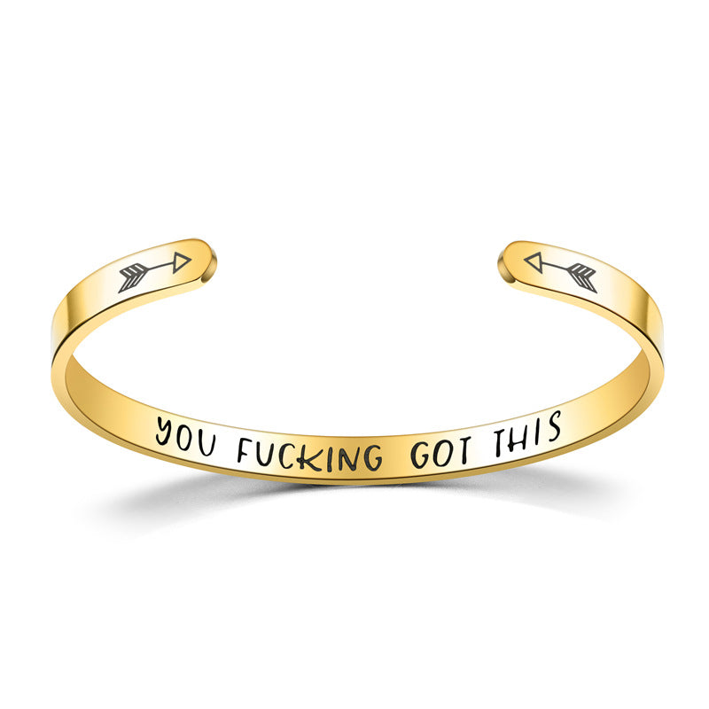 Keep Fucking Going Stainless-Steel Bangle