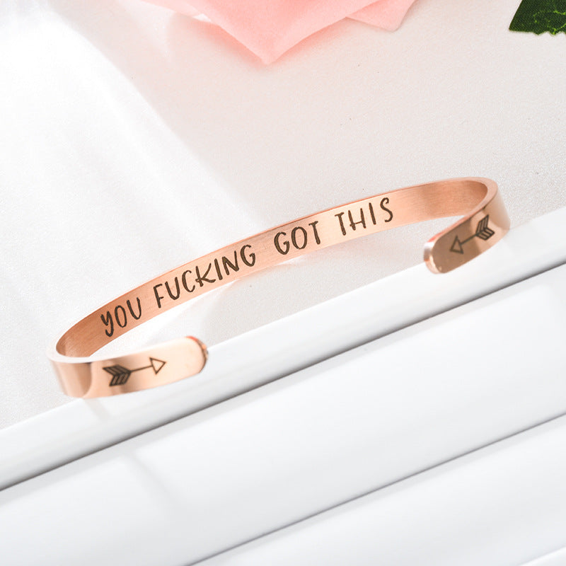 Keep Fucking Going Stainless-Steel Bangle